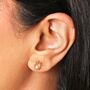 Pearl Reindeer Stud Earrings In Gold, thumbnail 3 of 4