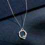Turquoise And Recycled Silver Eternity Necklace, thumbnail 3 of 7
