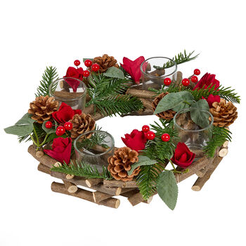 Winter Roses Christmas Candle Holder, 2 of 6