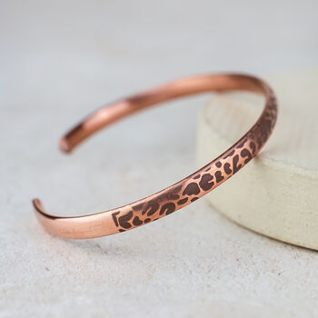 Copper Leopard Print Cuff Bangle, 2 of 4