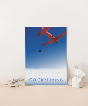 Go Skydiving Travel Poster Art Print, 3 of 8