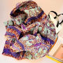 Fine Wool Pashmina Purple Print Scarf, thumbnail 3 of 11