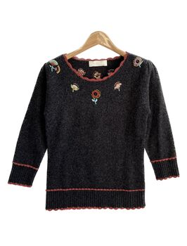 Grey Embroidered Cardigan, 4 of 6