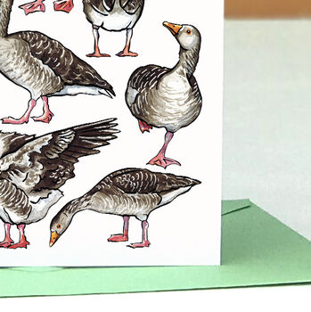 Gaggle Of Geese Art Blank Greeting Card, 3 of 7