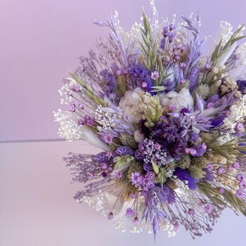 Purple And Green Dried Flower Bouquet, 2 of 8