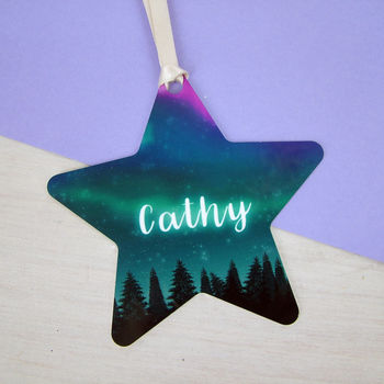 Northern Lights Personalised Christmas Tree Decoration, 3 of 4