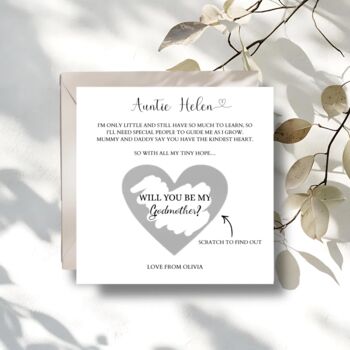 Godparents Poem Proposal Scratch Off Card, Godparents Proposal, Surprise Scratch Reveal, 5 of 6