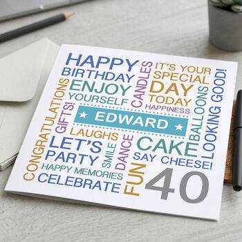 Personalised 40th Birthday Card, 2 of 5
