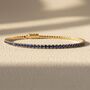 Sapphire September Birthstone Dainty Tennis Bracelet, thumbnail 1 of 3