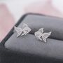 Fish Goldfish Stud Earrings In Sterling Silver, thumbnail 3 of 11