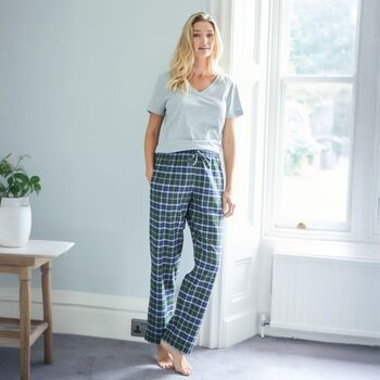 Women's 'Jura' Tartan Brushed Cotton Pyjama Trousers, 2 of 3