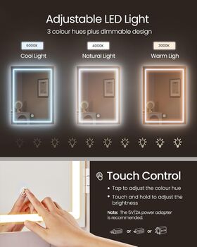 LED Dressing Table Vanity Desk With Mirror, 4 of 6