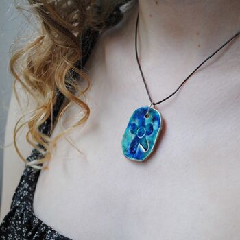 Handmade Ceramic Pendant Necklace Small Gifts For Her Adjustable Length, 2 of 12