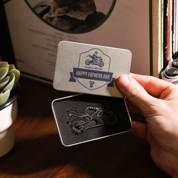 Personalised Motorbike Credit Card Tool And Tin Gift For Dad, 2 of 5