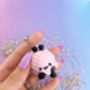 Articulated Wool Yarn Ball Clicker Fidget Keychain, thumbnail 4 of 5