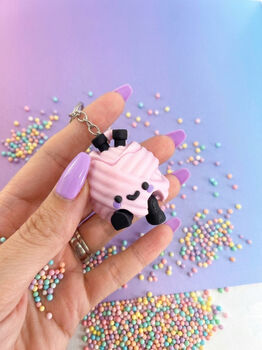 Articulated Wool Yarn Ball Clicker Fidget Keychain, 4 of 5