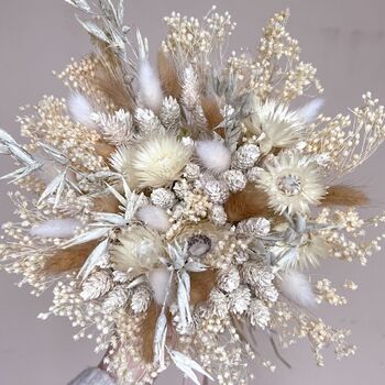 White Dried Flower Bouquet With Bunny Tails, 4 of 4