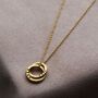Personalised 9ct Gold Mini Two Ring Russian Necklace, thumbnail 3 of 5