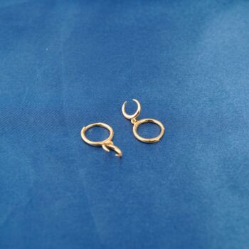 Moon Crescent Hoop Earrings, Gold Hoops, Minimalistic, 4 of 8