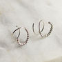 Illusion Double Hoop Silver Rope Earrings, thumbnail 4 of 5