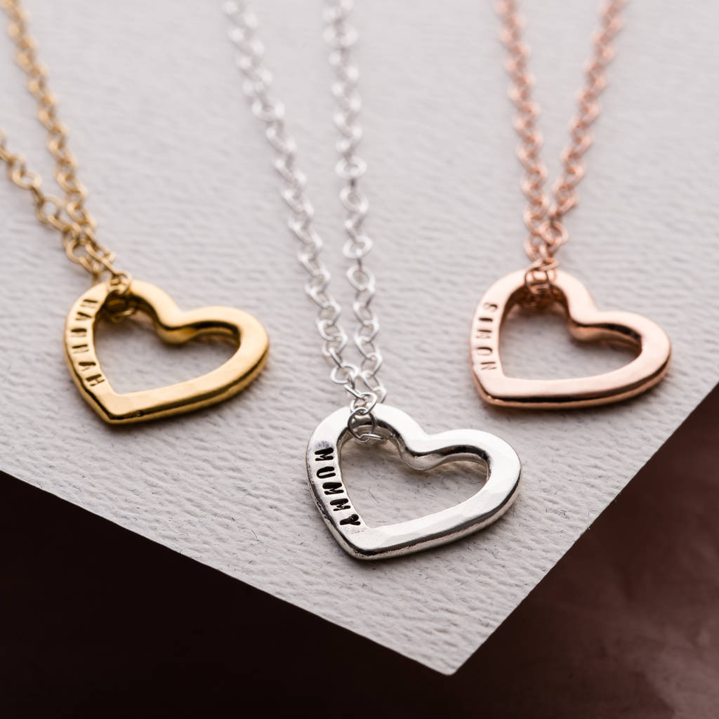 Personalised Love Heart Necklace By Posh Totty Designs ...