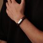 Silver Clasp Custom Brown Leather Bracelet, thumbnail 3 of 12