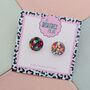 Circle Glitter Resin Stud Earrings Pink, Rainbow, Teal, Pink And Black, Neon Green, thumbnail 12 of 12