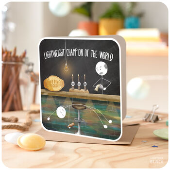 Lightweight Champion Funny Boxing Drinking Beer Birthday Card Brother Father Friend, 5 of 6