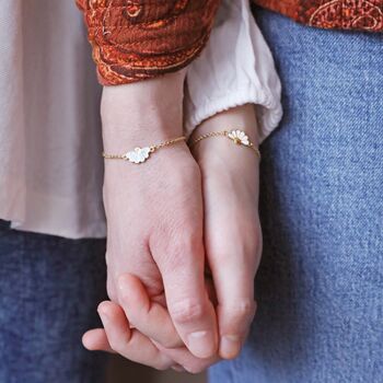 Mother And Child Set Of Gold Plated Flower Bracelets, 6 of 9