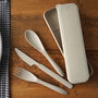 Eco Friendly Cream Wheat Travel Cutlery Set, thumbnail 1 of 7