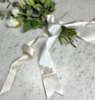 Embroidered Wedding Flowers Bouquet Ribbon, 3 of 6