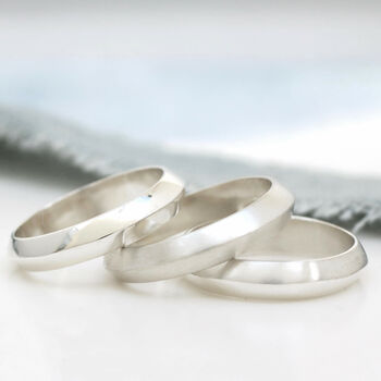 Sterling Silver Plain Band Rings. Silver Wedding Band, 9 of 9