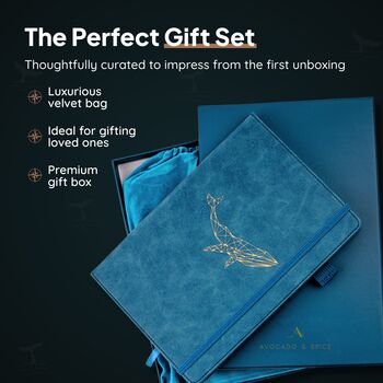 Blue Whale A5 Journal With Strap, Bookmark And Pen Holder, 2 of 6