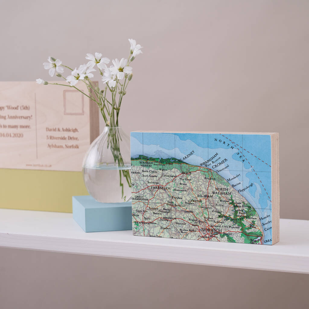 Personalised Map Postcard Ornament Gift For Him, 1 of 5