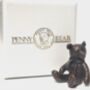‘Monty’ Solid Bronze Miniature Teddy Bear In Gift Box, thumbnail 5 of 5