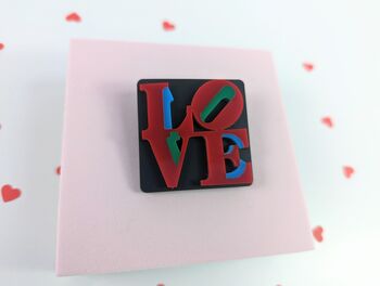 Love Brooch Acrylic Love Art Badge Love Pin Badge, 7 of 9