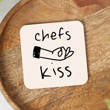Chefs Kiss | Black And Cream | Coaster, 3 of 3
