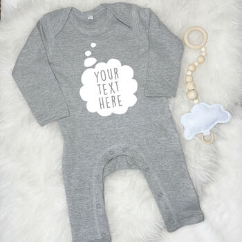 'Baby's Thoughts' Personalised Baby Rompersuit, 4 of 6