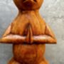 32cm Handcarved One Leg Yoga Cat Wooden Ornament Gift, thumbnail 2 of 12