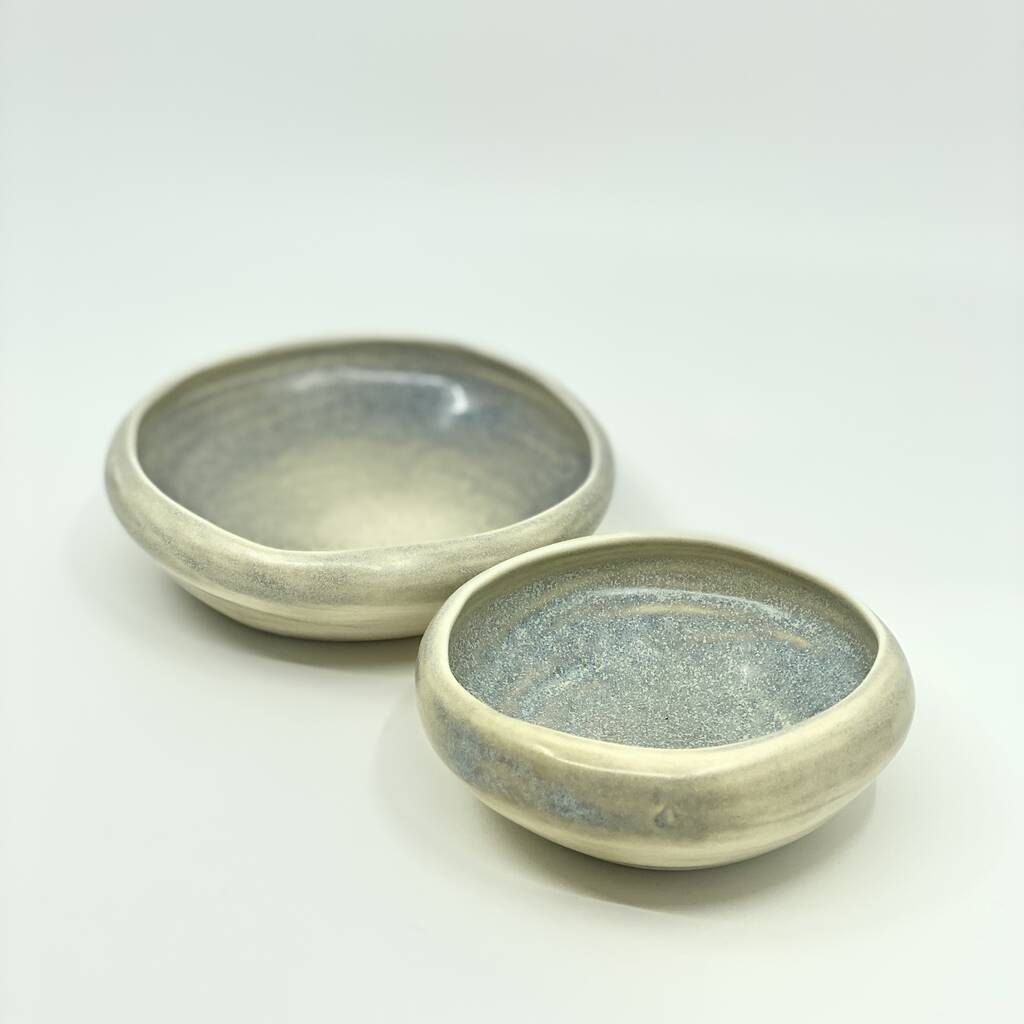 Set Of Two Handmade Porcelain Plates Ceramic Art, 1 of 4