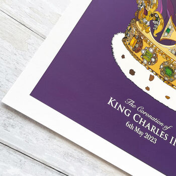 King Charles Coronation St Edwards Crown Art Print, 5 of 6
