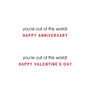 You're Out Of This World, Valentine / Anniversary Card, thumbnail 4 of 5