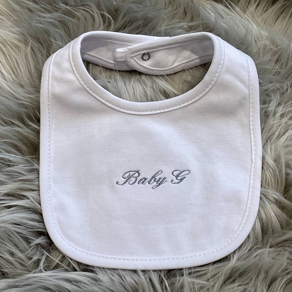 Personalised Embroidered Baby Bib, 1 of 7