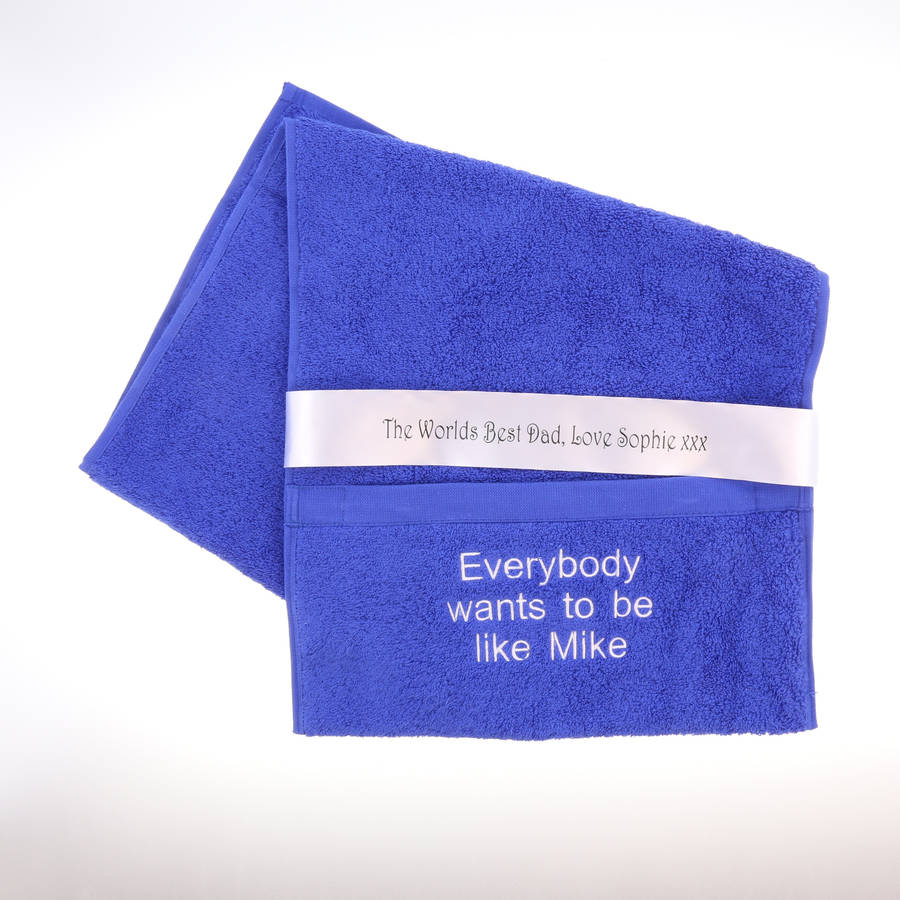 personalised zip pocket gym towel by duncan stewart textiles