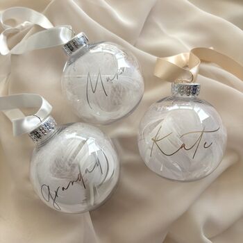 Personalised Memorial Feather Bauble, 4 of 7