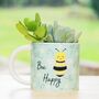 Bee Happy Mug Plant Pot With Choices Of Plants, thumbnail 1 of 2