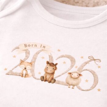 Born In 2026 Baby Sleepsuit New Baby Gift, 2 of 4