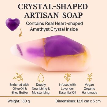 Lavender Gift Box With Candle And Crystal Soap Birthday Gifts For Women, 7 of 11