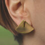 Geometric Stud Earrings 18k Different Ways Of Wearing, thumbnail 2 of 6