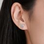 Bull Stud Earrings In Sterling Silver, thumbnail 6 of 11
